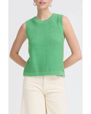 Ichi Dottie Sweater Tank Top - Green