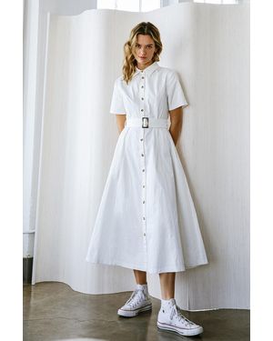 TRUEDAMES Lucky Me Woven Midi Dress - White