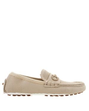 Ferragamo Ferragamo Denison Gancini Driver Loafers, Size 9 Ee - Natural