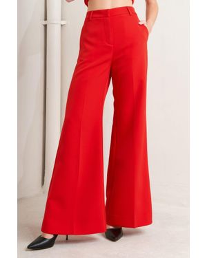 TRUEDAMES Noir Contour Woven Pants - Red