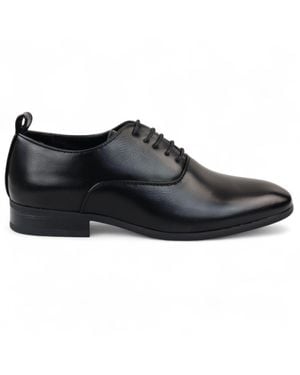 Infinity Leather Classic Lace Up Oxford Derby Shoes - Black