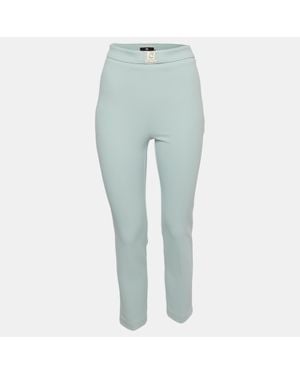 Elisabetta Franchi Mint Stretch Crepe Straight Pants - Green