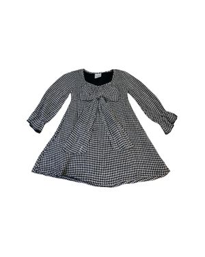 Ooh La Girl's Hailey Houndstooth Dress - Blue