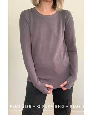 Mod-o-doc Long Sleeve Waffle Shirt - Purple