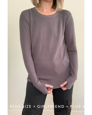 Mod-o-doc Long Sleeve Waffle Shirt - Purple