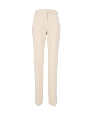 Sportmax Carnet Tailored High-Waist Straight-Leg Pants - Natural
