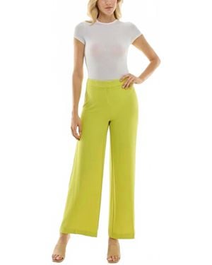 Nanette Lepore Wide Leg Full Length Crepe Fashion Pant - Yellow