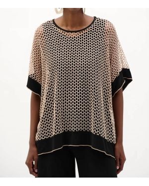 Joseph Ribkoff Silky Knit And Mesh Trapeze Top - Black