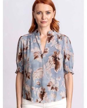 Go> By Go Silk Soft Spoken Short Sleeeve Blouse - White