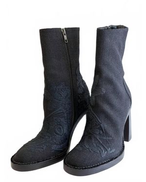 Ann Demeulemeester Embroidered Boots - Blue