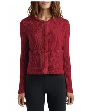 Splendid Andrea Cropped Cardigan - Red
