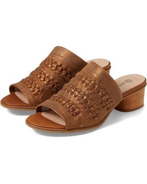 Eric Michael Lisbon Sandal Tan Leather Slip-On Block Heel Gal2202 - Brown