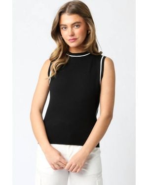 Olivaceous Bello Shell With Contrast Sweater - Black