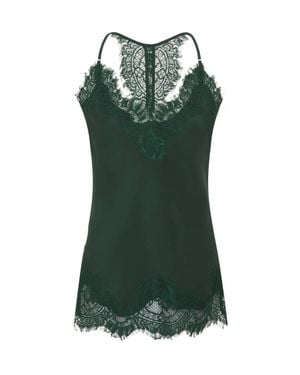 Gold Hawk Lucy Lace Silk Trim Cami - Green