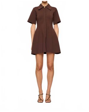 Clea Sorrel Knit Mini Shirt Dress - Red