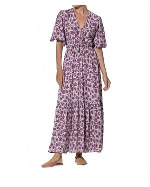 LUSANA Rose Dress - Purple