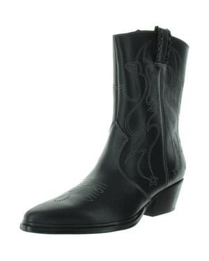Franco Sarto Bianka Embroidered Leather Cowboy, Western Boots - Black