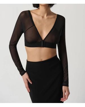 Joseph Ribkoff Mesh Long Sleeve Bralette - Black