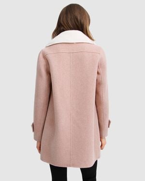 Belle & Bloom Liberty Sherpa Collar Wool Blend Coat - Pink