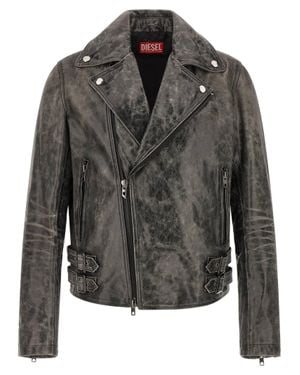 DIESEL Cowhide Leather Jacket - Black