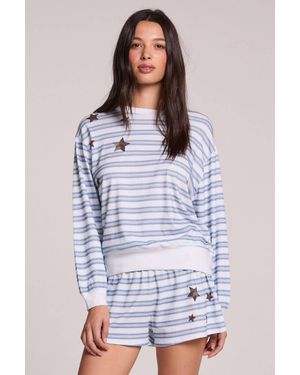 Chaser Brand Vintage Stars Long Sleeve Top - White