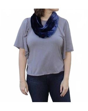 Dana Herbert Silk Velvet Infinity Scarf - Blue