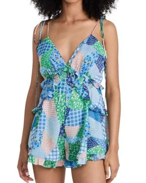 For Love & Lemons Juniper Romper - Blue