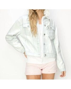 Risen Hillary Denim Layered Hodded Jacket - White