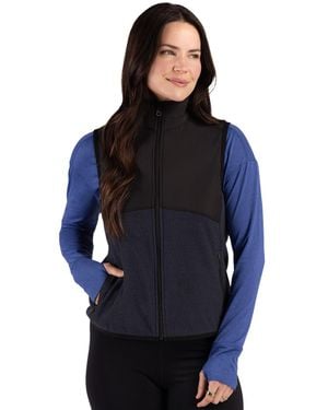 Cutter & Buck Hunts Point Recycled Fleece Hybrid Full Zip Vest - Blue