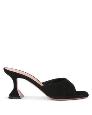 AMINA MUADDI Lupita 70 Suede Slipper Sandals - Black
