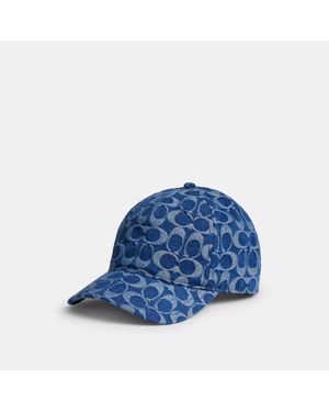 COACH Signature Baseball Hat - Blue