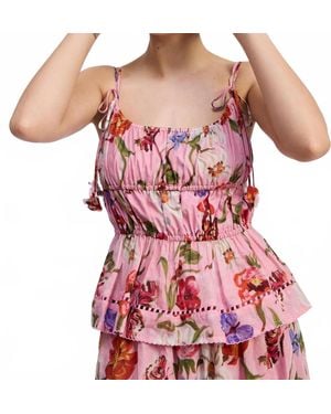 En Saison Celeste Peplum Top - Pink