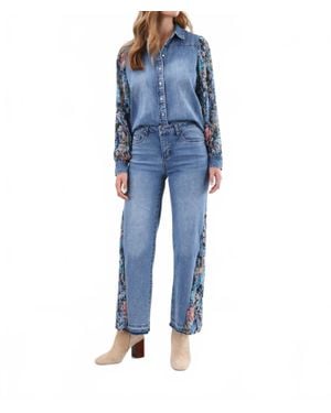 Fdj Olivia Wide Ankle Jeans - Blue