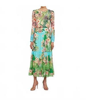 Saloni Isabel Midi Dress - Green