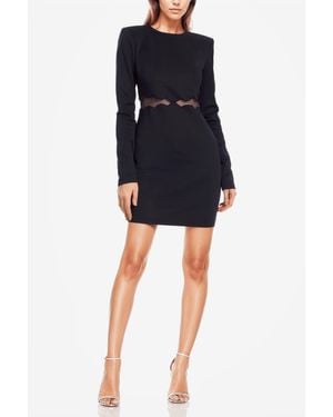 ONE33 SOCIAL Mesh Waist Trim Dress - Black