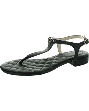 Charter Club Ginifurf Logo Faux Leather Flatform Sandals - Black