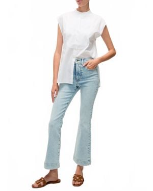 Veronica Beard Carson High Rise Ankle Flare Jeans - Blue