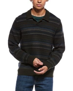 Vince Fairaisle Wool & Cashmere-Blend Shirt - Black