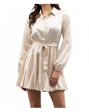 Blu Pepper Toast Houndstooth Dress - Natural