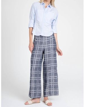 Eva Franco Hepburn Linen Pants - Blue