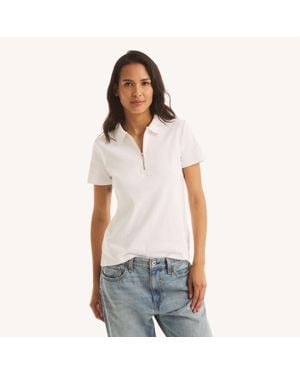 Nautica Zip-Up Polo - White