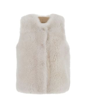 Suprema Shearling Leather Gilet - White
