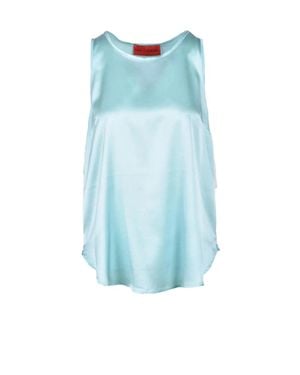 Wild Cashmere Stretch Silk Top - Blue