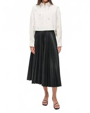 Jonathan Simkhai Renata Embellished Button Down Shirt - Black