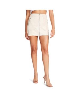 Steve Madden Ida Bm309707 Skirt Bone Ivory Zip Front Pencil Jzz313 - White