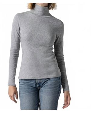 Lilla P Long Sleeve Turtleneck Tee - Gray