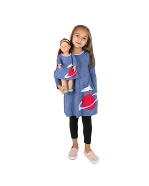 Leveret Matching Girl Doll Dress Set - Blue