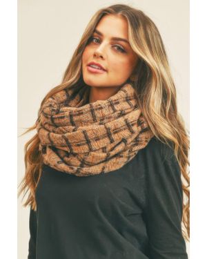 TRUEDAMES Plaid Infinity Scarf - Gray