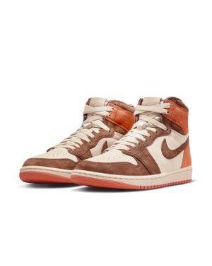 Nike Air Jordan 1 High Fq2941-200 6.5 Nubuck Leather Shoes Gbnc301 - Brown