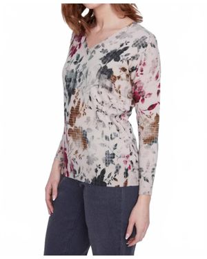 Coco y Club V-Neck Long Sleeve Tee - Multicolor
